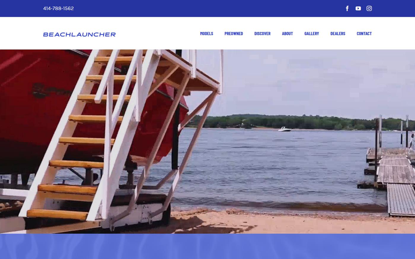 The live Beachlauncher website on desktop