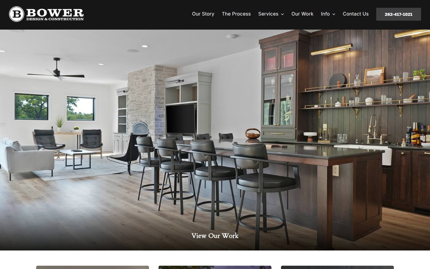 The live Bower Design & Construction website