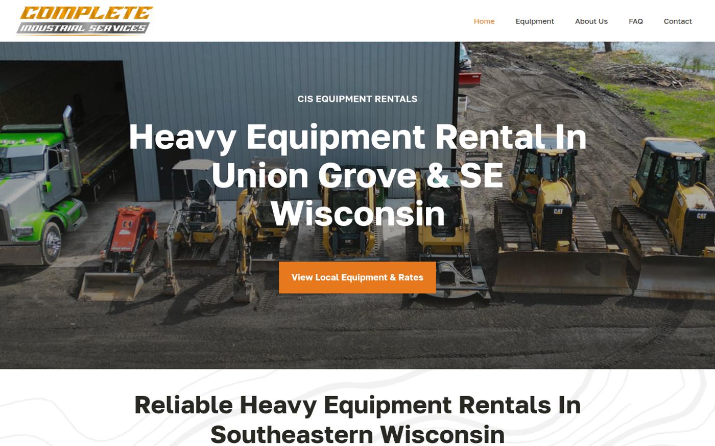 The live CIS Equipment Rental website