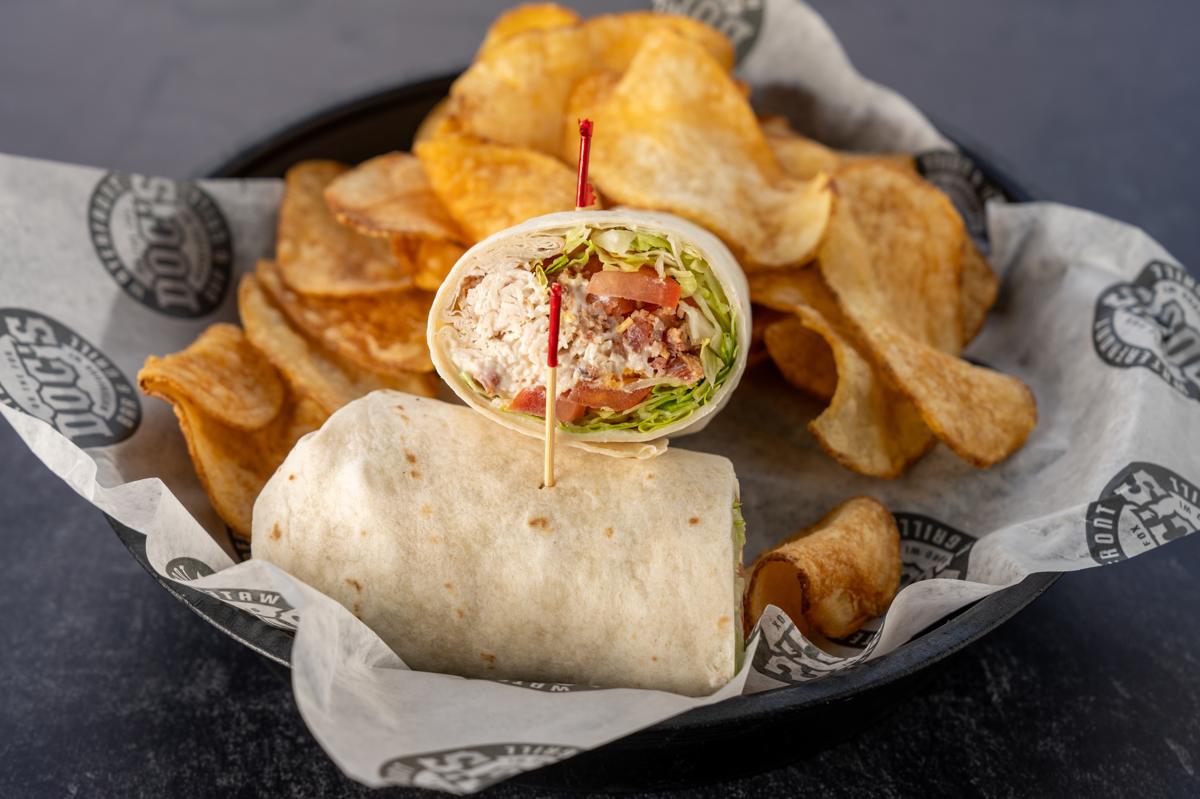 Wrap and chips at Docs on the Fox