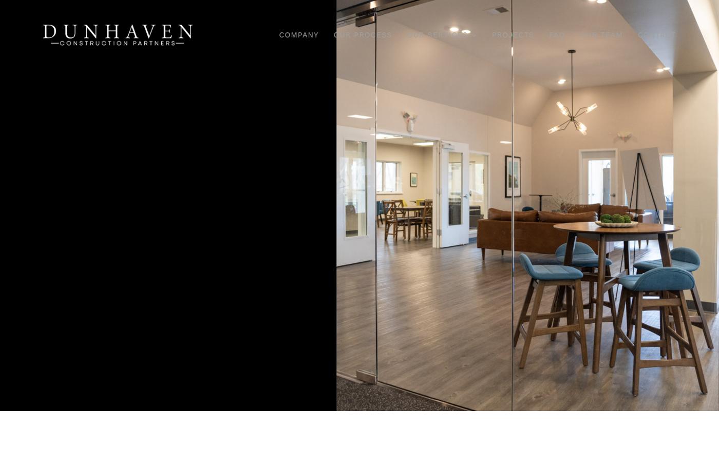 The live Dunhaven Construction Partners website on desktop