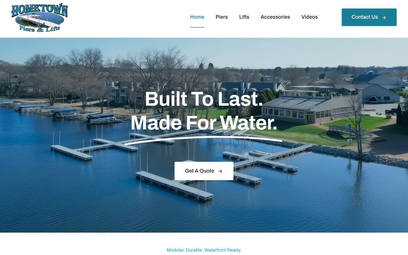 The live Hometown Piers website